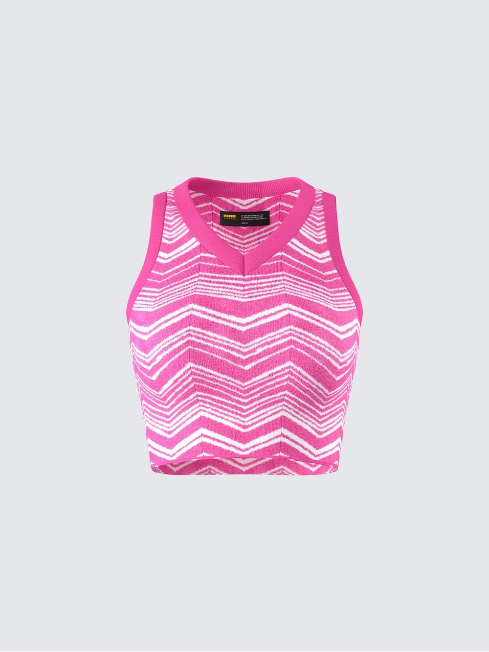 Finesse Irie Pink Zig Zag Knit Top XL/1X LL3-3